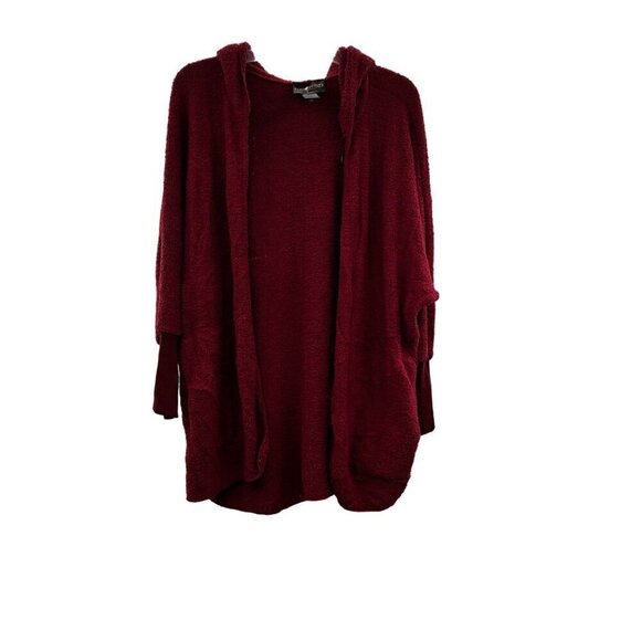 Absolutely Creative Worldwide Sweaters - Absolutely Creative Wordwide Womens Open Front Hooded Fuzzy Cardigan Red OS